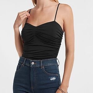 NWT Express Contour Ruched Body Suit With Bra Cups Size XS